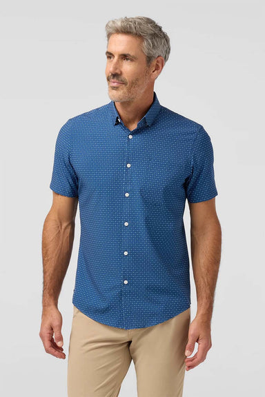 mizzen and main leeward ss midnight navy medallion print front