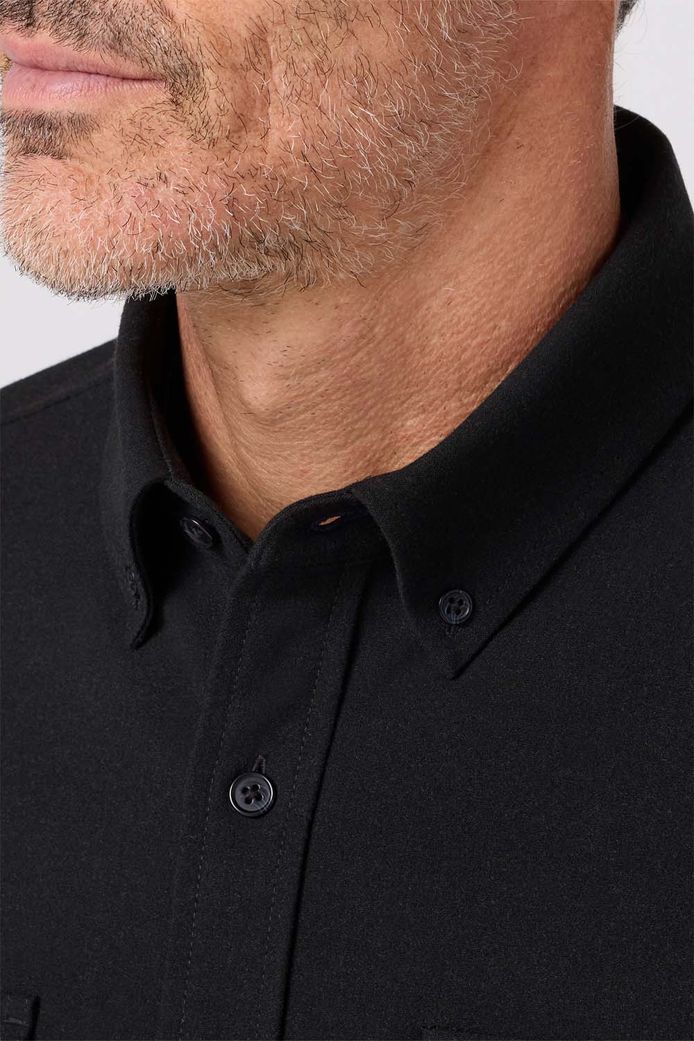 mizzen and main upstate flannel black heather detail