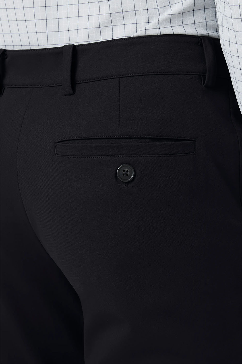 mizzen and main upton chino pant black solid back detail