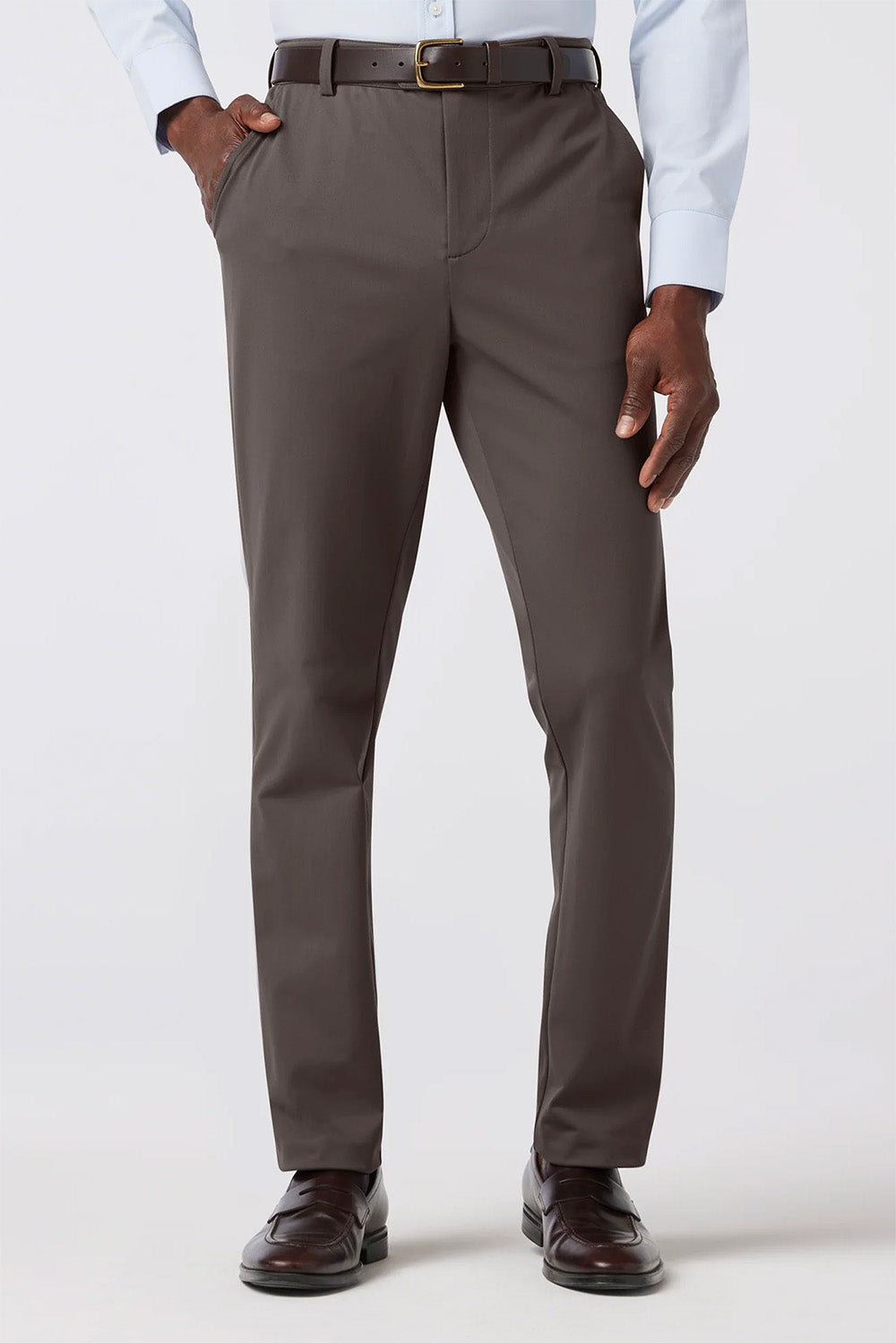 mizzen and main upton chino pant pewter solid front