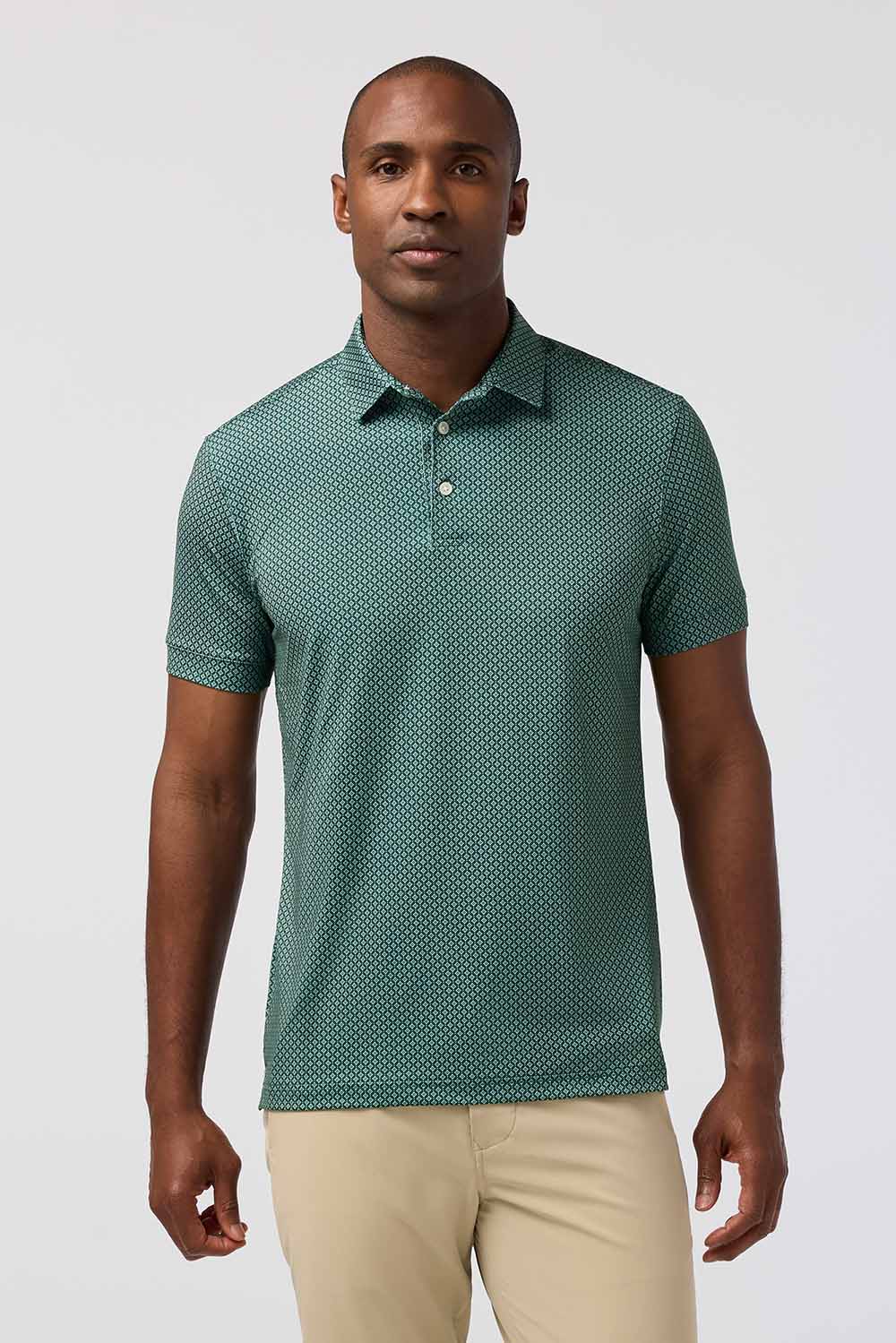 mizzen and main versa polo pine circle texture front