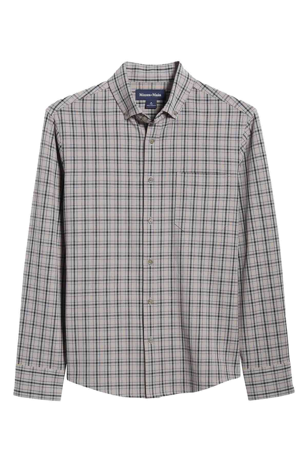 Mizzen + Main - City Flannel - Nickel Houston Plaid - Flatlay