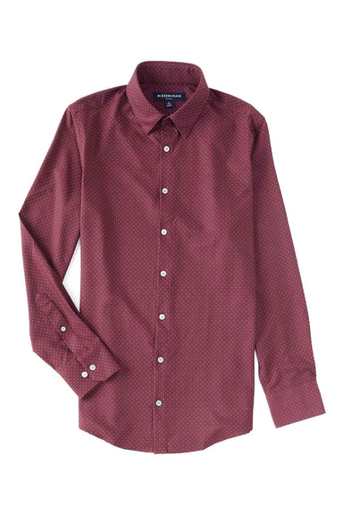 Mizzen + Main - Leeward LS - Plum Gray Dot Print - Flatlay