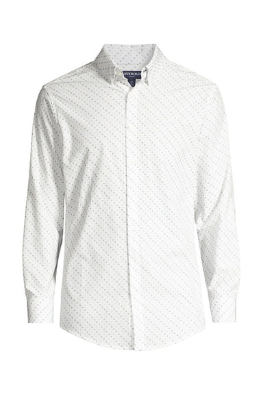 Mizzen + Main - Leeward LS - White Blue Dot Geo Print - Flatlay