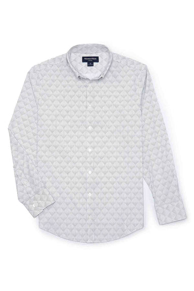 Mizzen + Main - Leeward LS - White Ombre Diamond - Flatlay