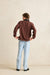 Rhythm Koa Rugby Polo in Chocolate — Back view