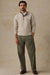 Faherty Epic Quilted Fleece Pullover in Oatmeal Melange — Lifestyle view