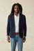 Faherty Inlet Herringbone Blazer in Navy Twilight — Front view
