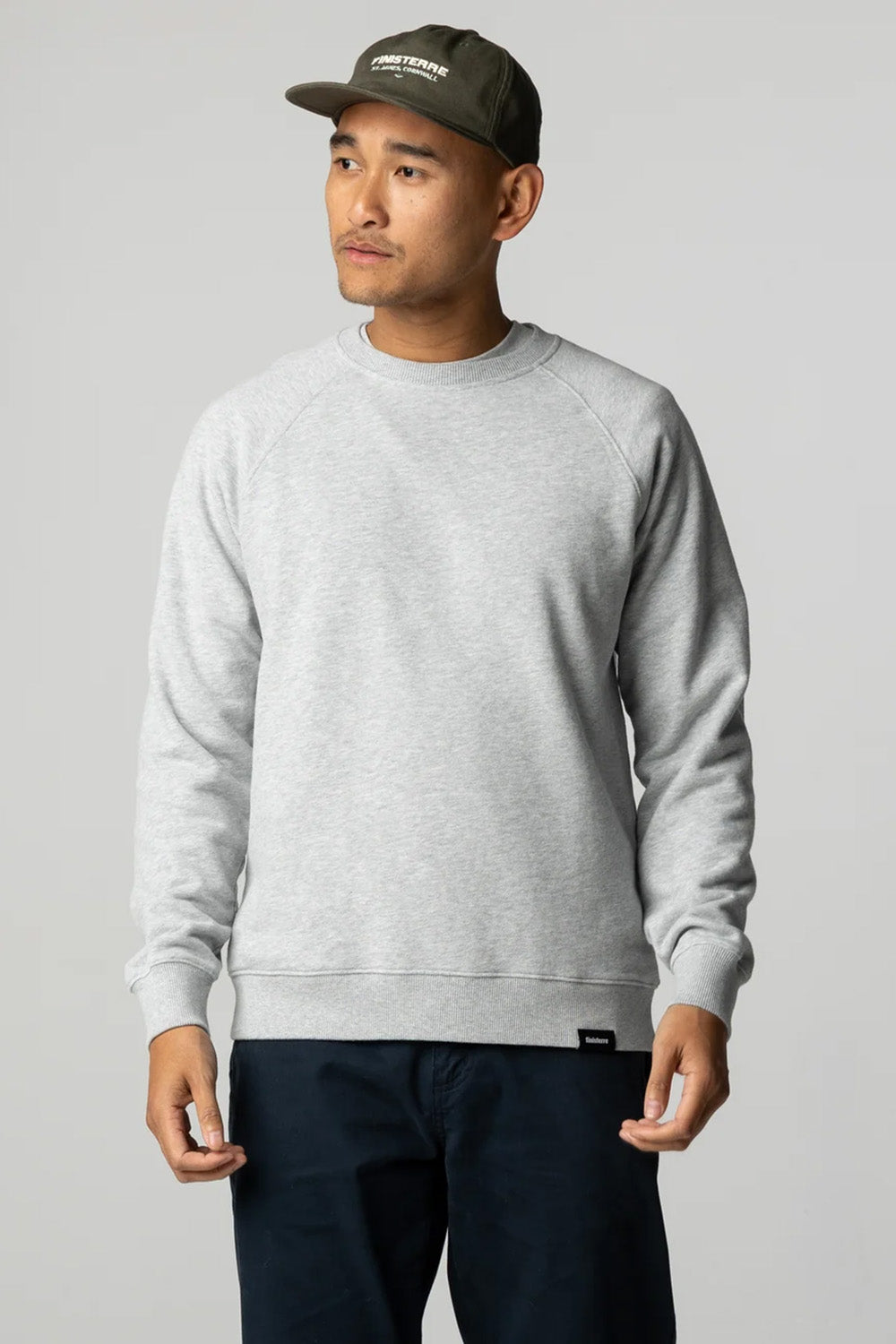 Finisterre - Coho Sweatshirt - Grey Marl - Model Front