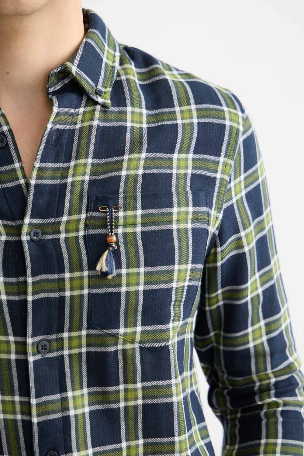 Scotch & Soda - Double Face Check Shirt - Sky Captain - Detail