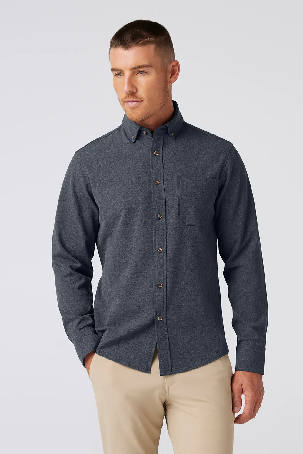 Mizzen + Main - City Flannel - Navy Heather