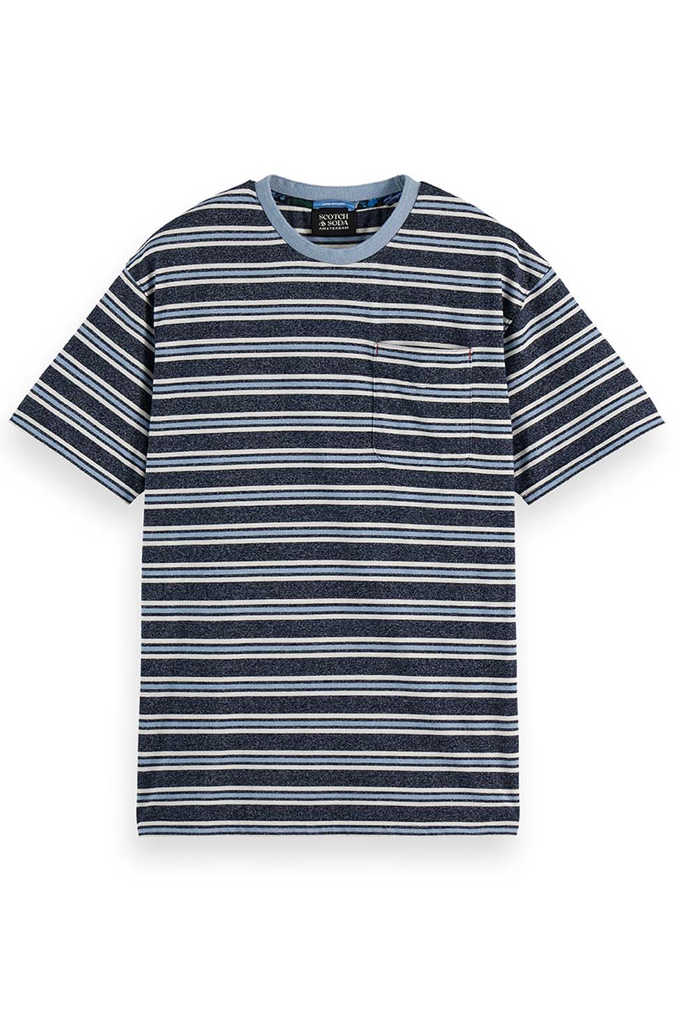 Scotch & Soda - Yarn Dye Stripe T-Shirt - Blue/Multi - Front