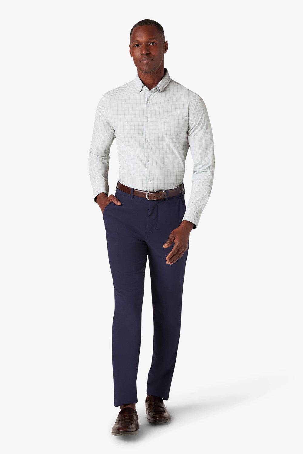Mizzen + Main - Leeward LS - Sky Crayton Plaid - Front