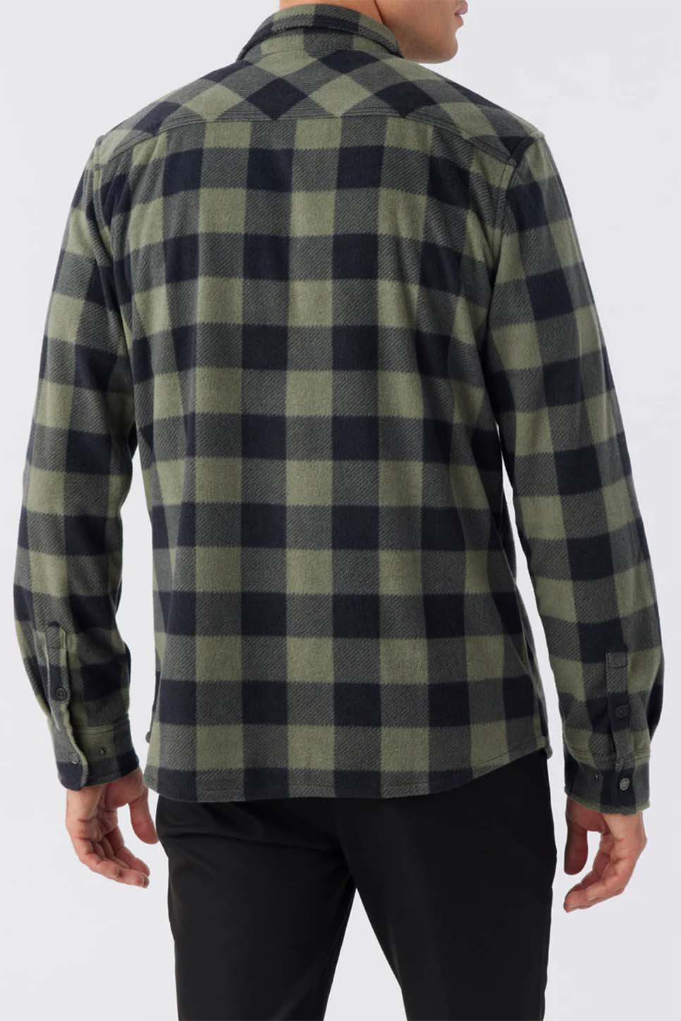 O'Neill - Glacier Plaid Superfleece - Dark Olive - Back