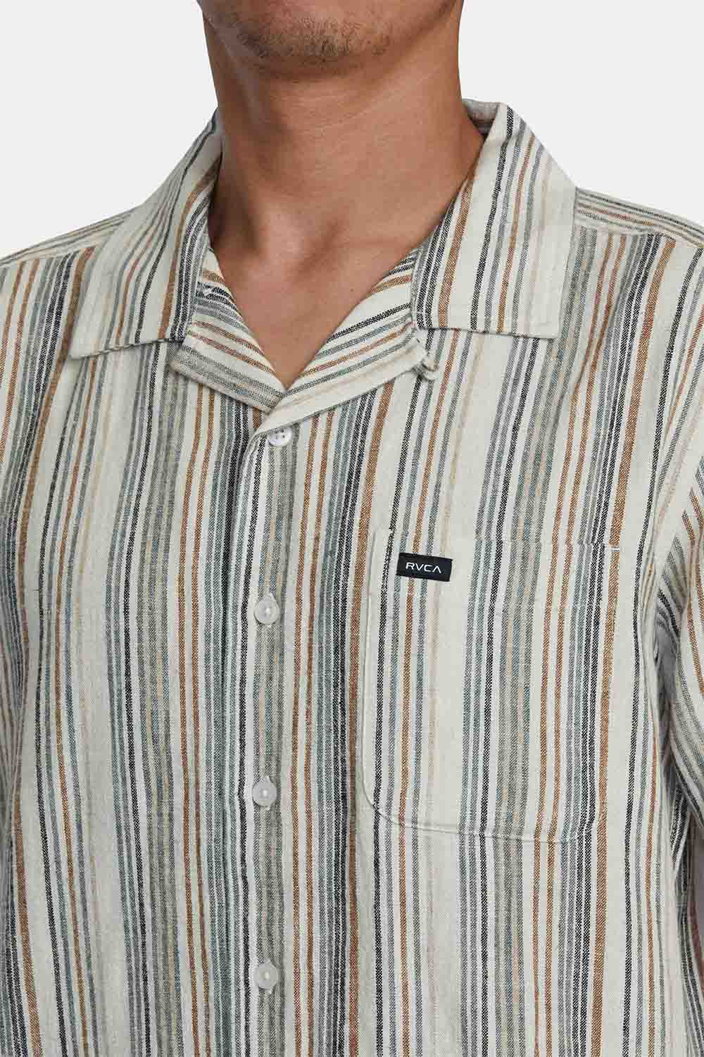 RVCA - Satellite Stripe SS - Antique White - Detail