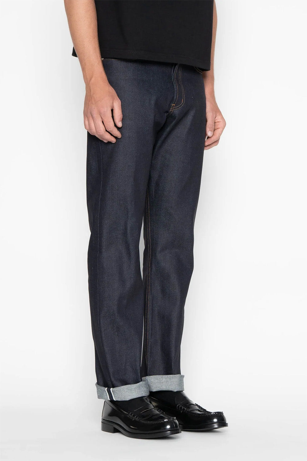 Naked & Famous - True Guy - Nightshade Stretch Selvedge - Model Profile View