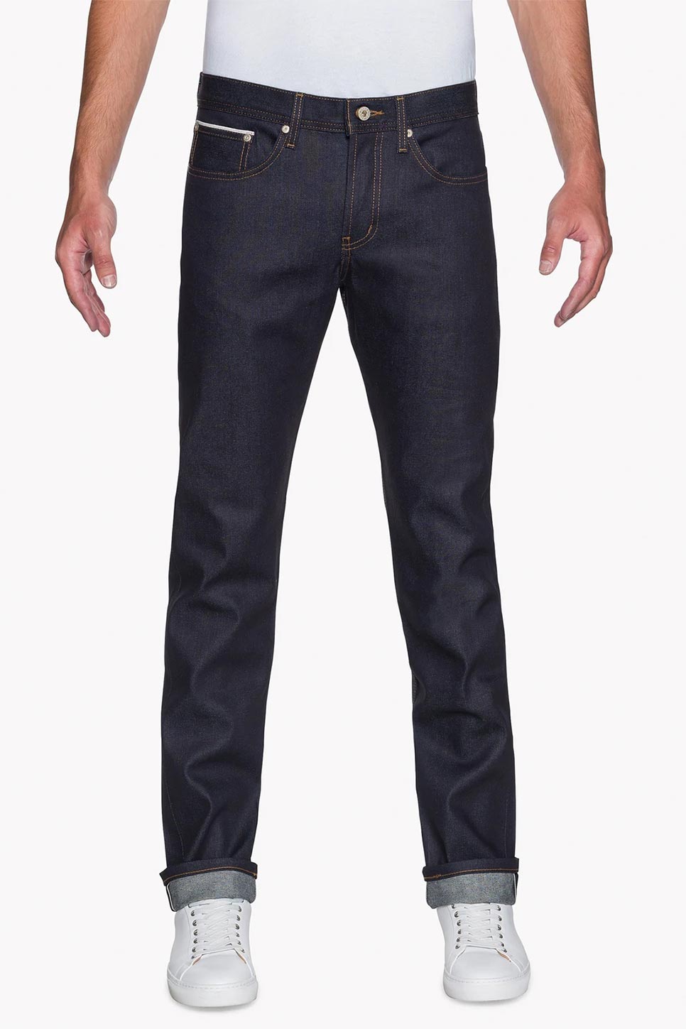 Naked & Famous - Weird Guy - Nightshade Stretch Selvage - Model Front View