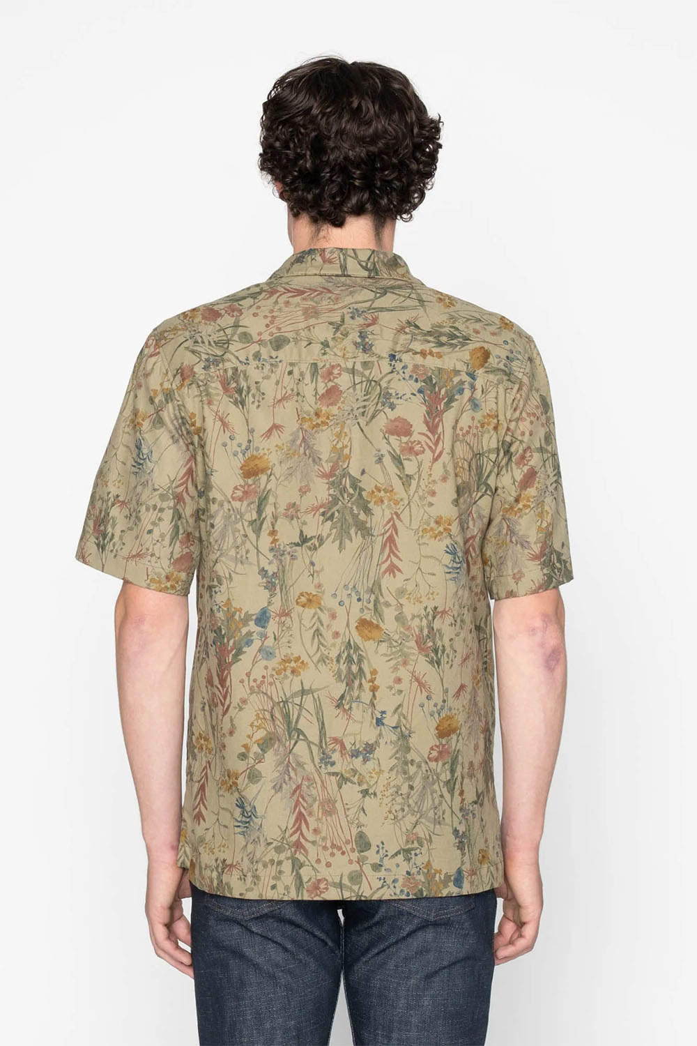 naked and famous aloha shirt flowers painting earth back