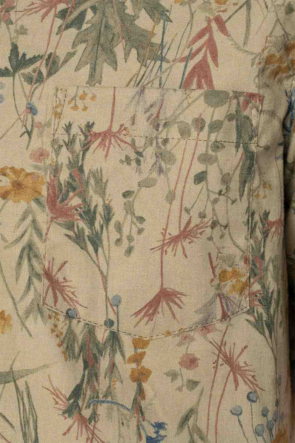 naked and famous aloha shirt flowers painting earth pocket