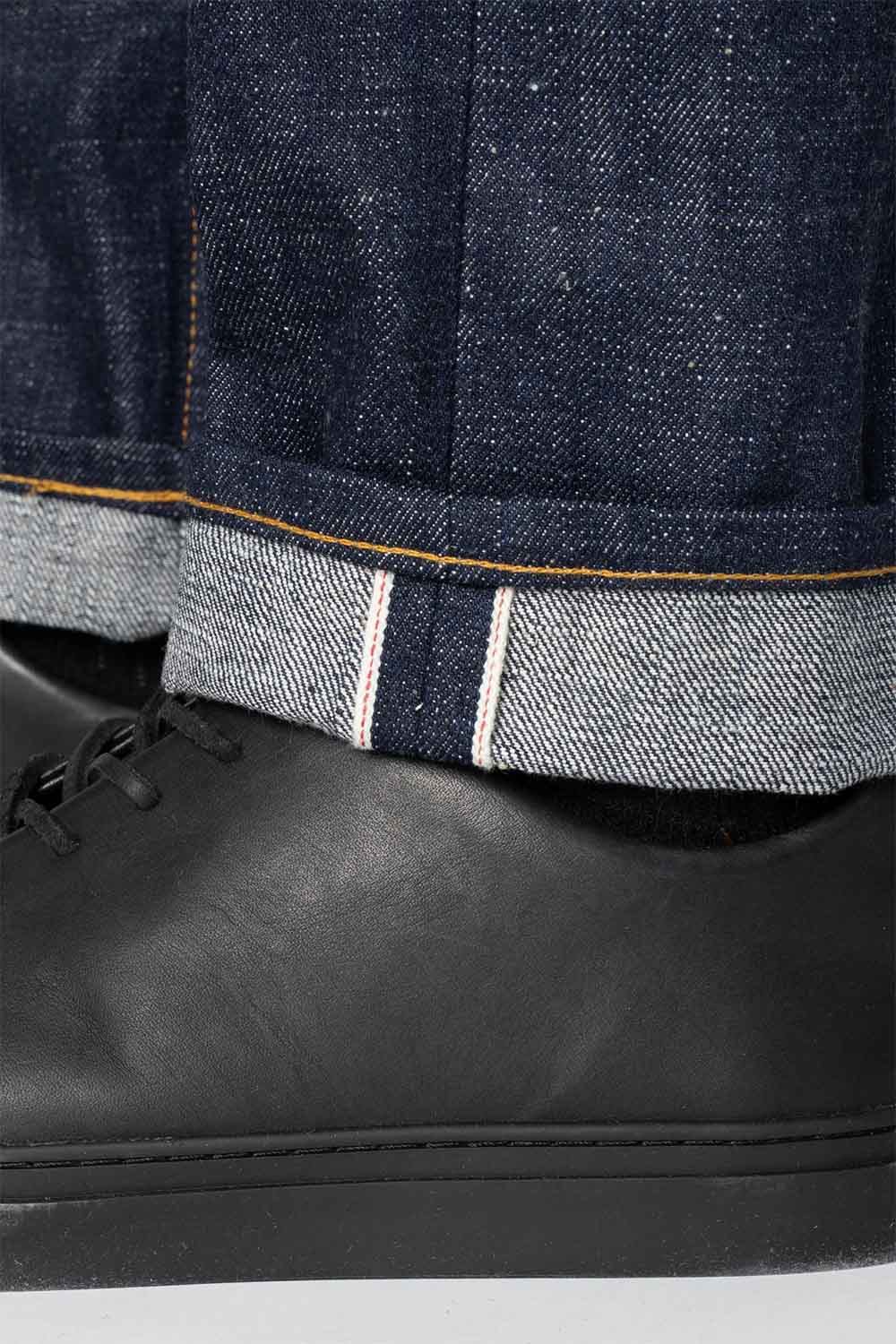 naked and famous weird guy brawler selvedge hem