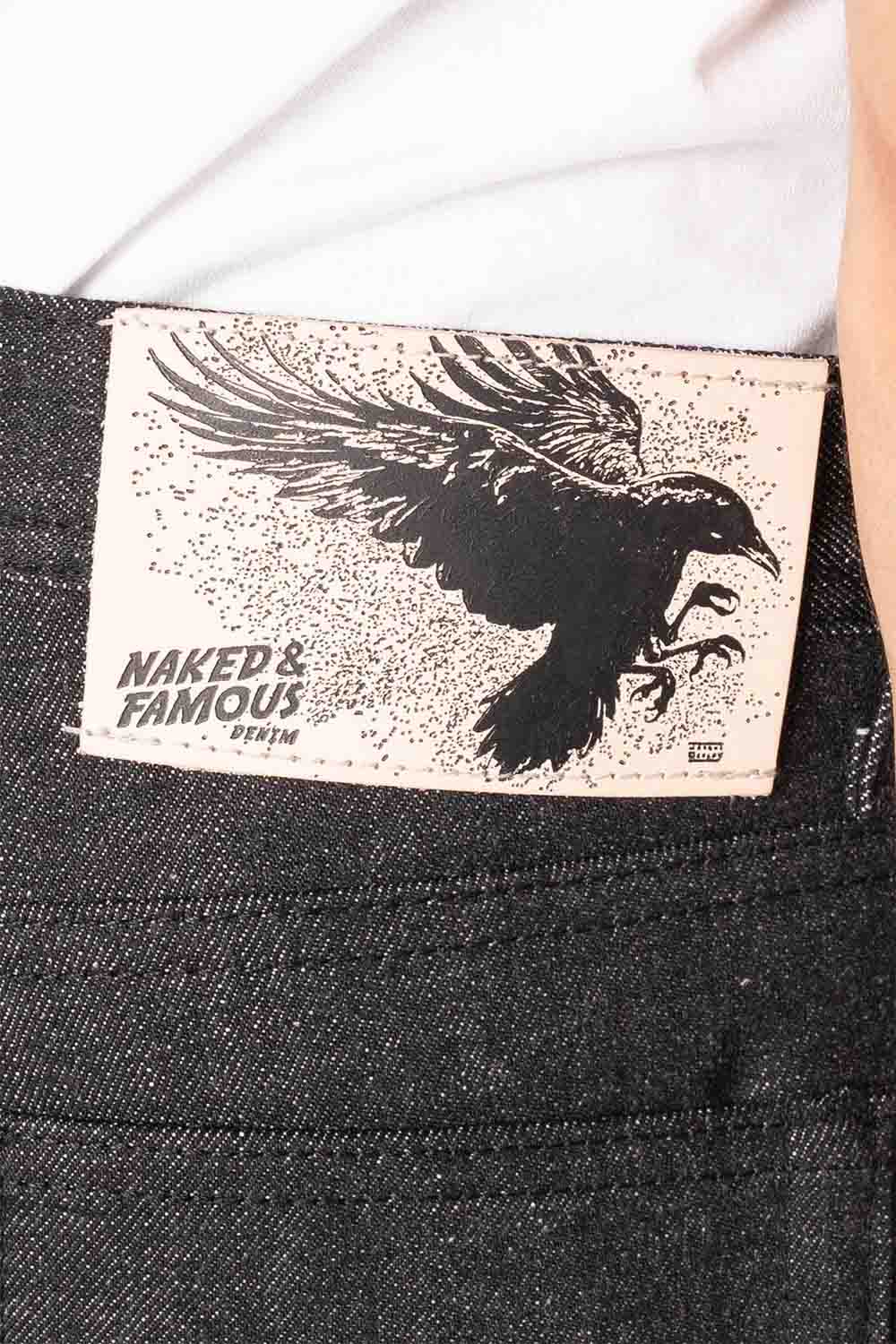 naked and famous weird guy yatagarasu selvedge tag