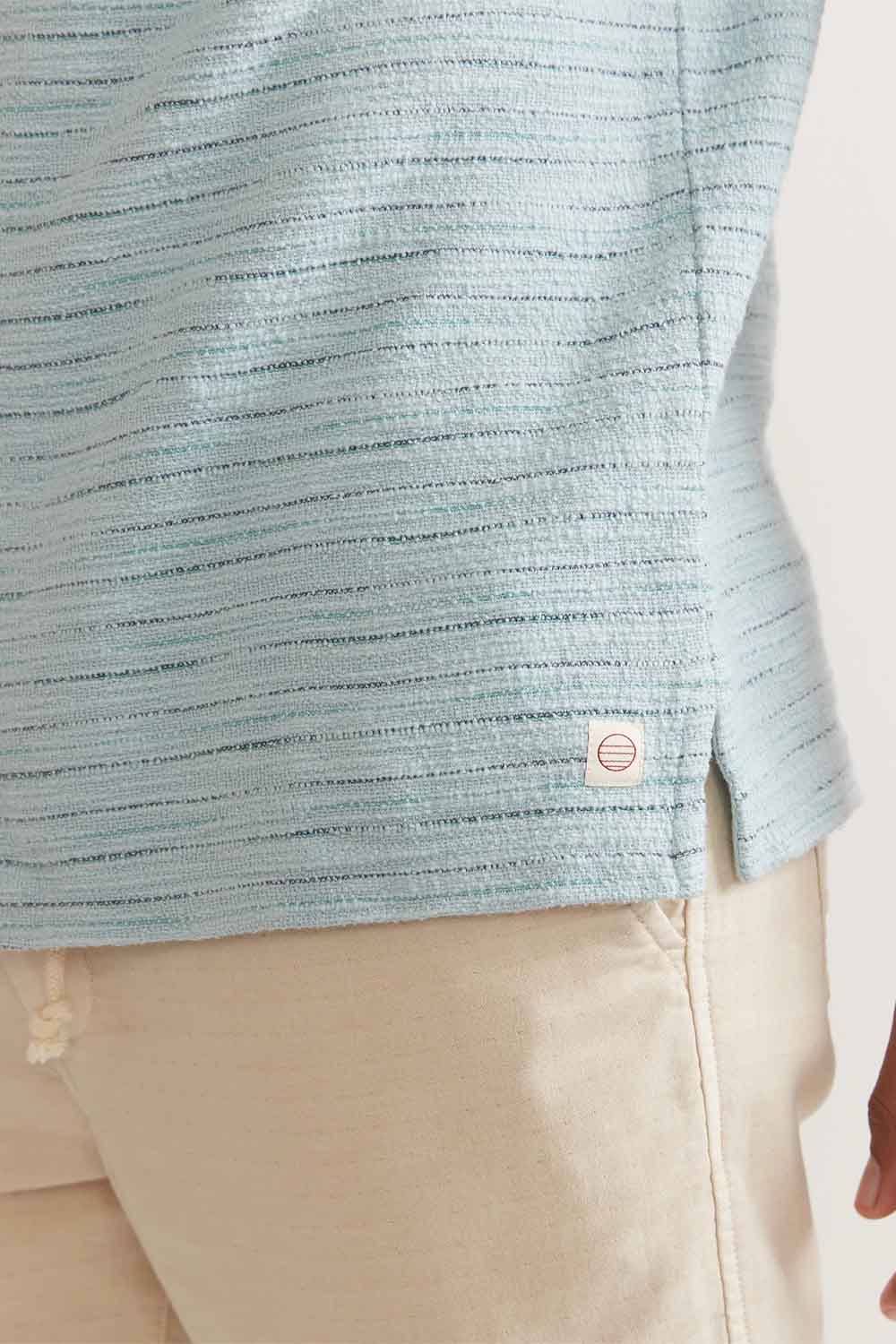Marine Layer - Beach Texture Resort Shirt - Sterling Blue - Hem