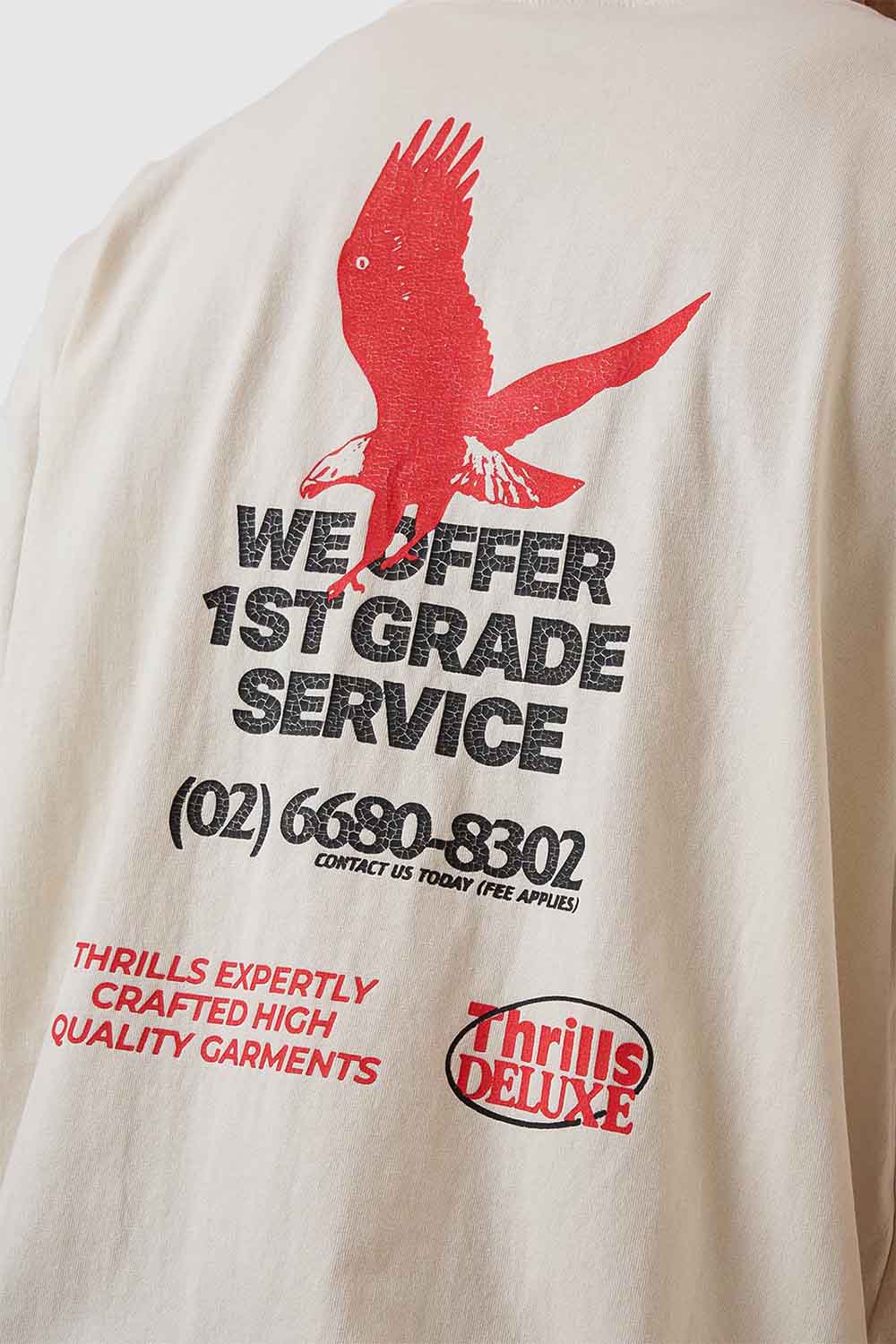 Thrills 1ST GRADE SERVICE TEE Heritage White Detail