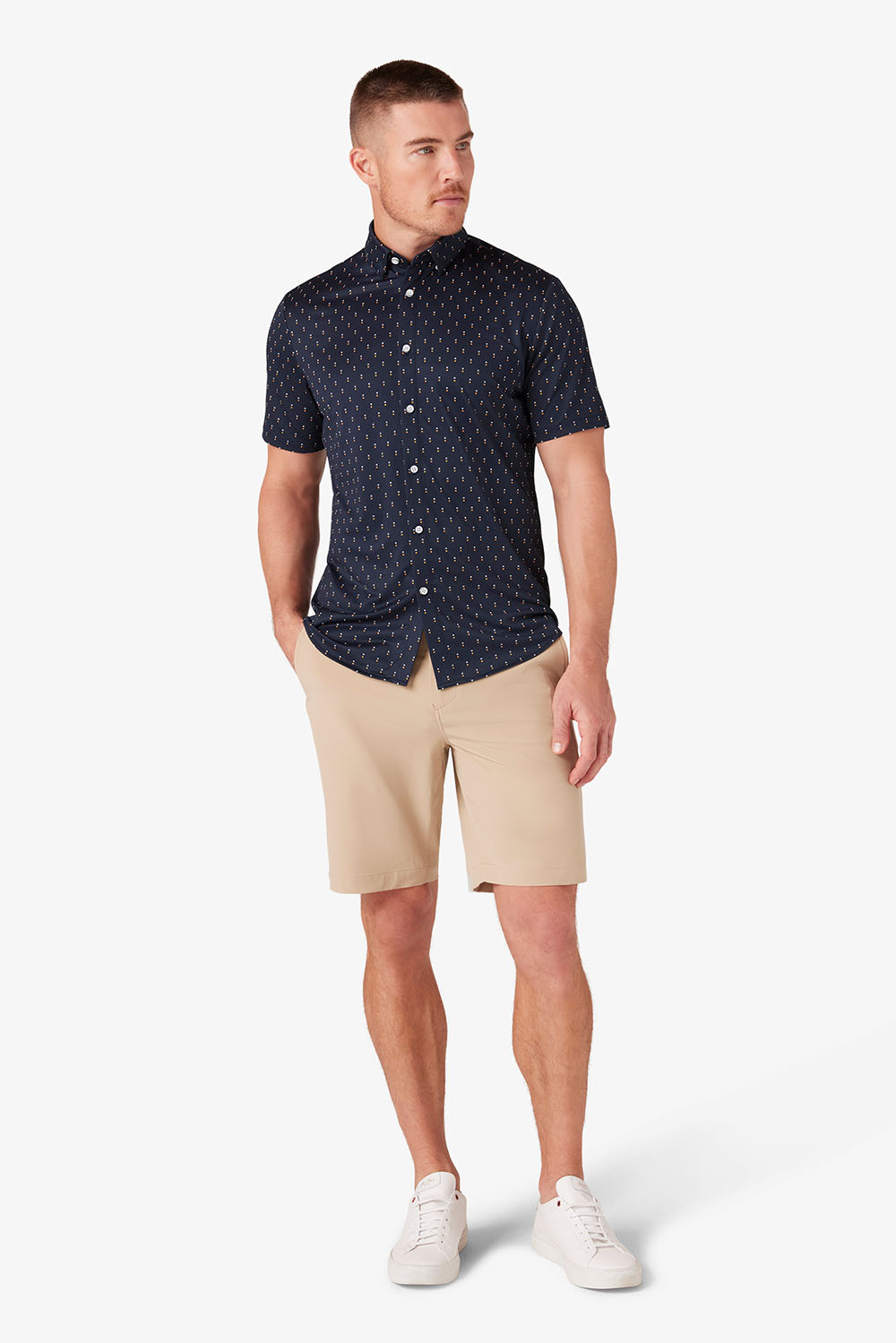 Mizzen + Main - Halyard SS - Navy Double Dot - Front