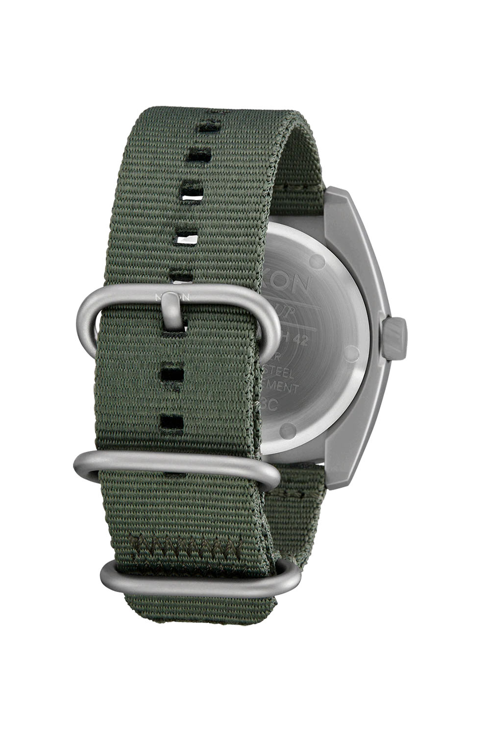 nixon clutch 42 matte silver thyme back