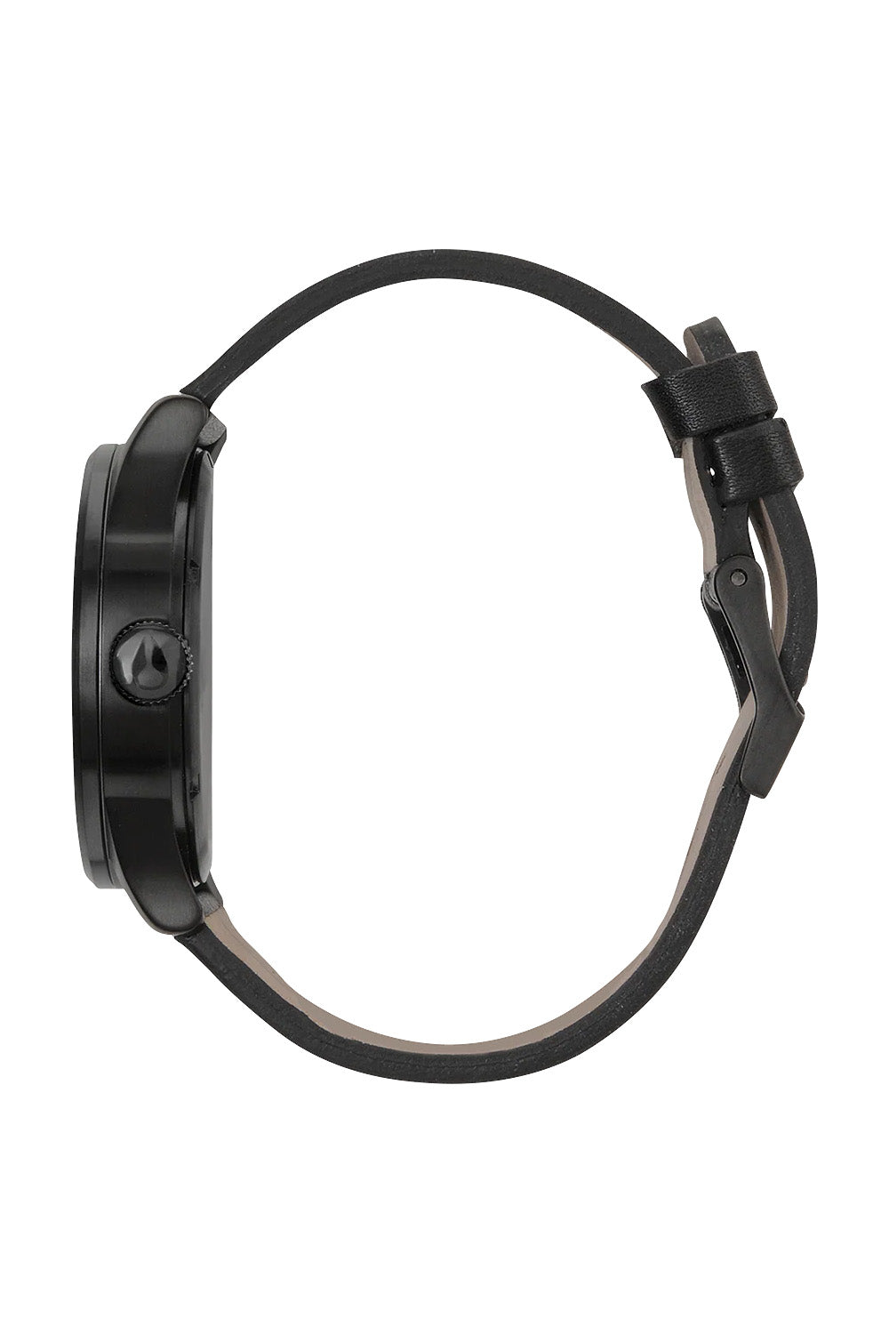 nixon sentry leather all black side