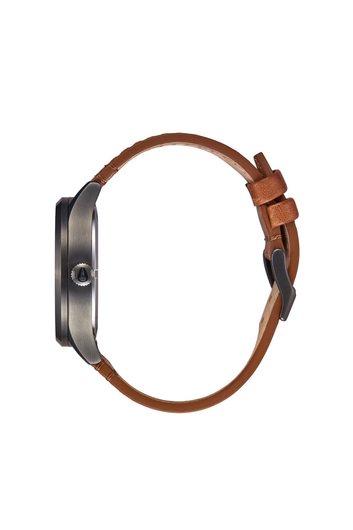 nixon sentry solar leather gunmetal side