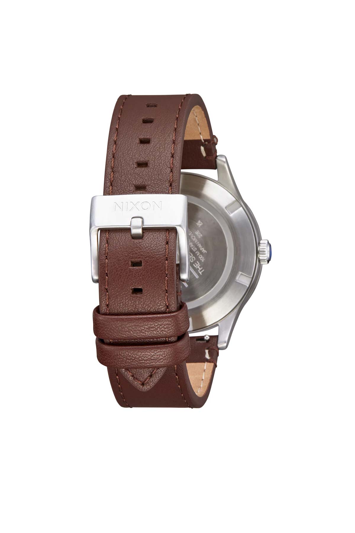 nixon sentry solar leather navy sunray silver back