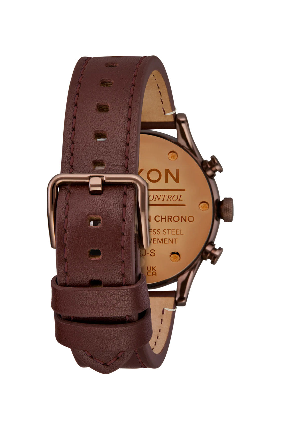 nixon station chrono chocolate cappuccino brown back