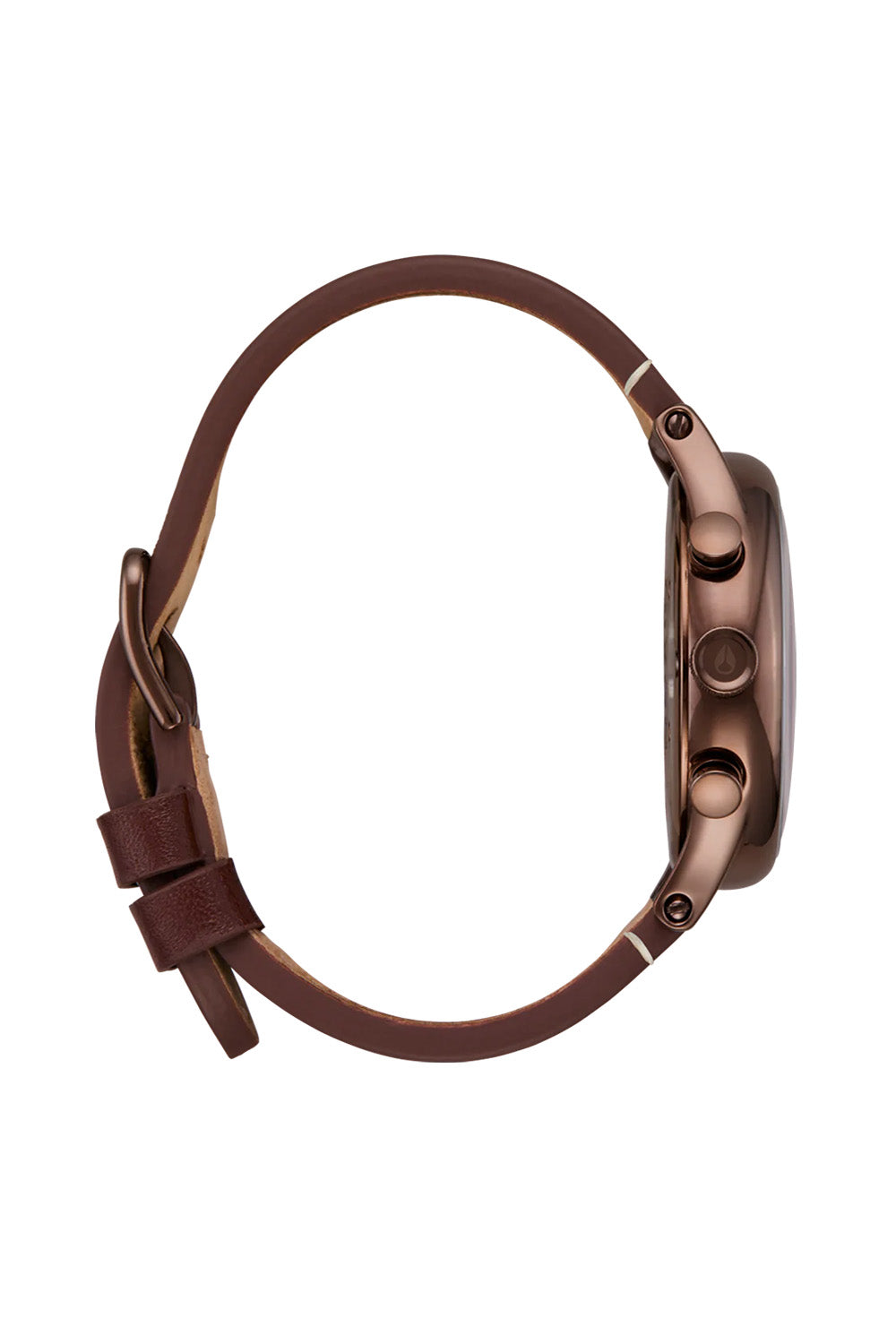 nixon station chrono chocolate cappuccino brown side