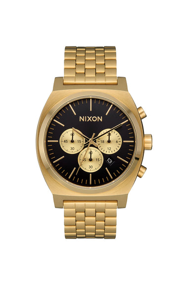 nixon time teller chrono gold black gold front