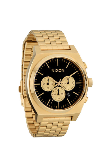 nixon time teller chrono gold black gold profile