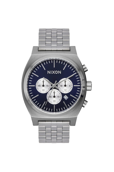 nixon time teller chrono silver midnight front