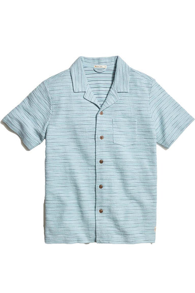 Marine Layer - Beach Texture Resort Shirt - Sterling Blue - Flatlay