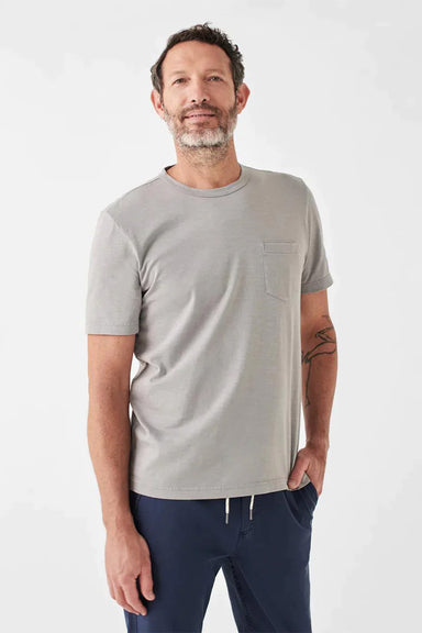 Faherty - Sunwashed Pocket Tee - Wind Grey - Front