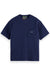 Scotch & Soda - Relaxed Textured T-Shirt - Peacoat - Flatlay