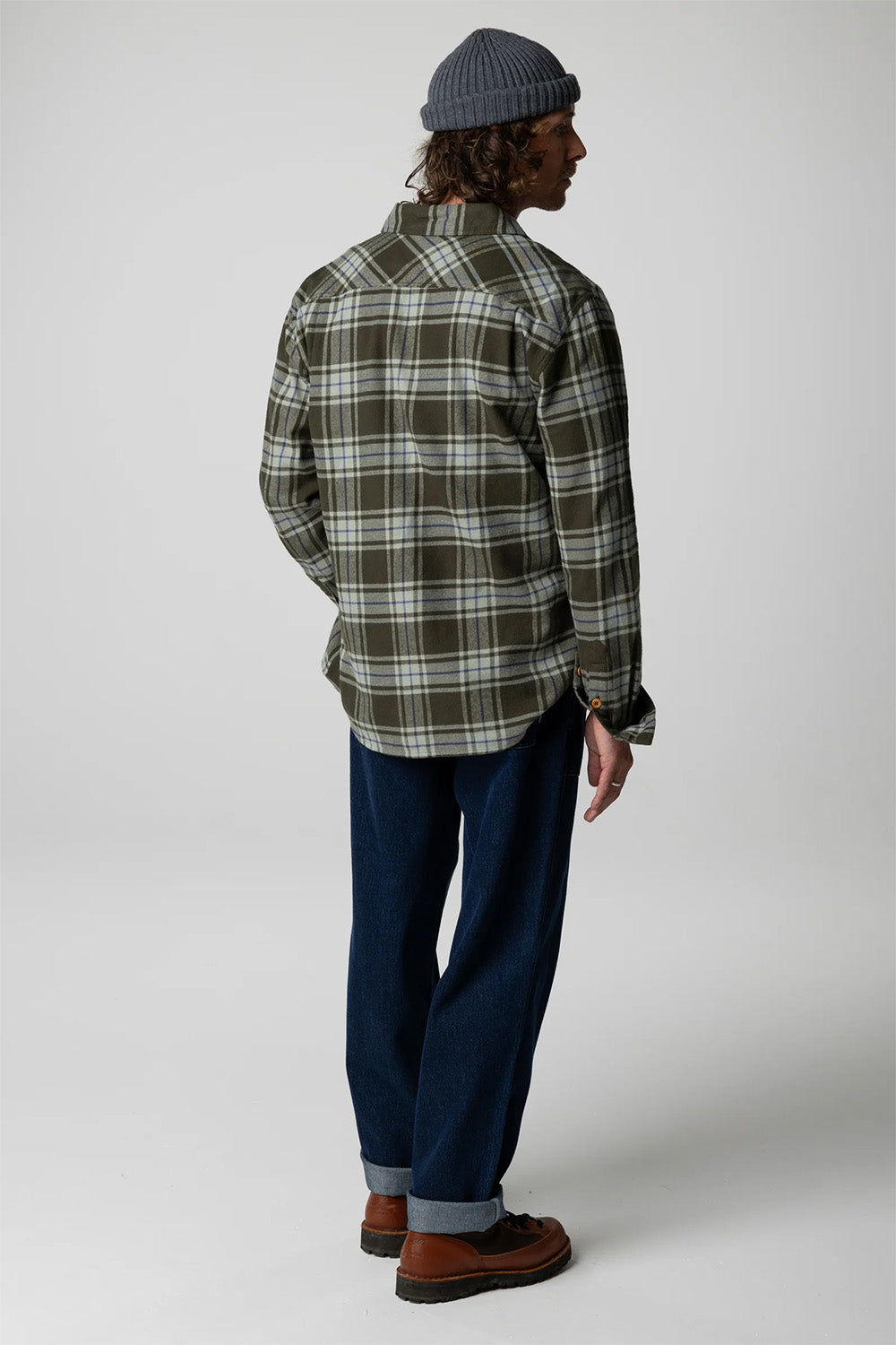 Finisterre - Beardsmore Shirt - Timber Green Check - Back