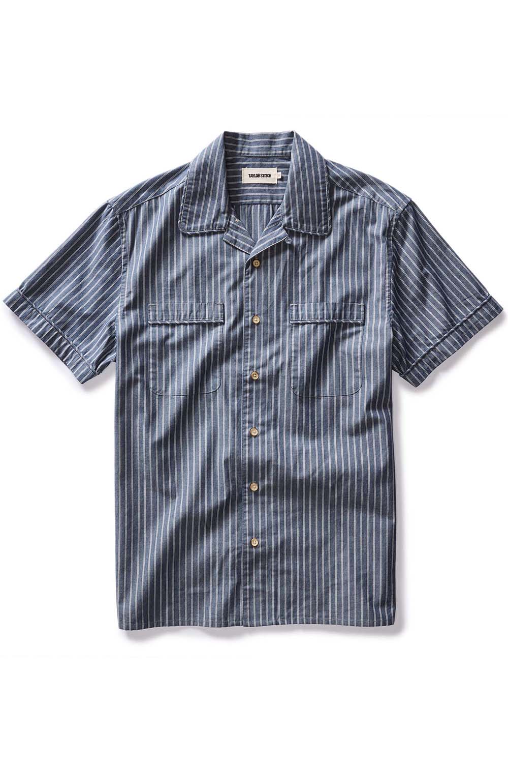 Taylor Stitch - The Tulum Shirt - Midnight Stripe - Flatlay