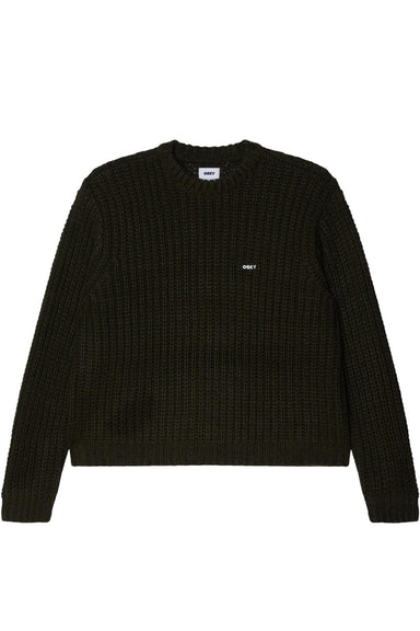 obey bold chunky sweater rosin flatlay