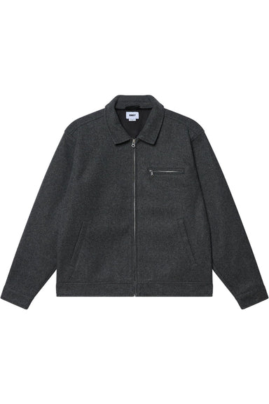 obey lenox zip jacket dark grey melange flatlay