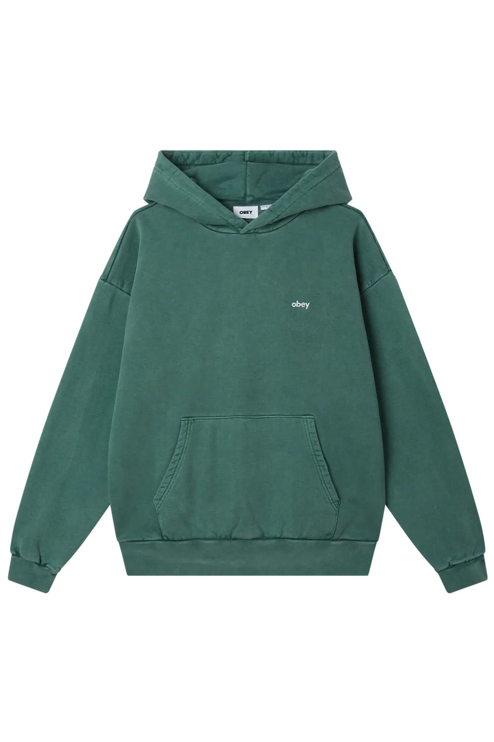 obey lowercase pigment hoodie pine needle front
