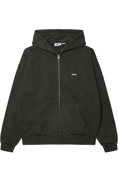 obey lowercase pigment zip hood pirate black front