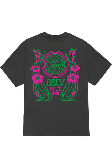 obey peace now butterflies vintage black back