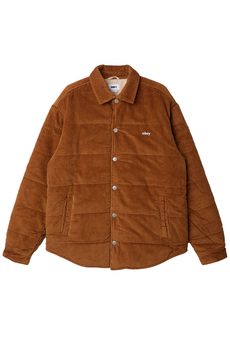Obey - Grand Cord Shirt Jacket - Catechu Wood - Flatlay