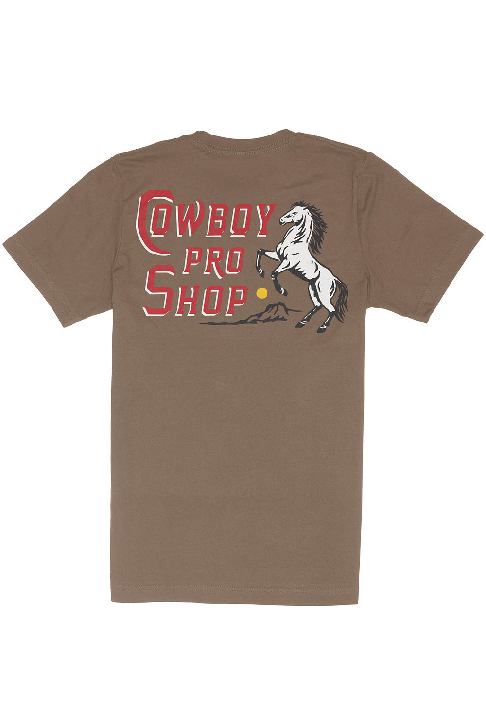Sendero - Cowboy Pro Shop Tee - Light Brown - Flatlay Back