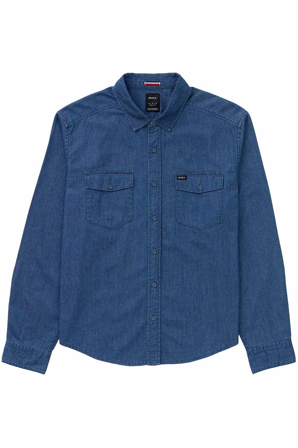 RVCA Denim Days Shirt in Indigo — Flatlay view